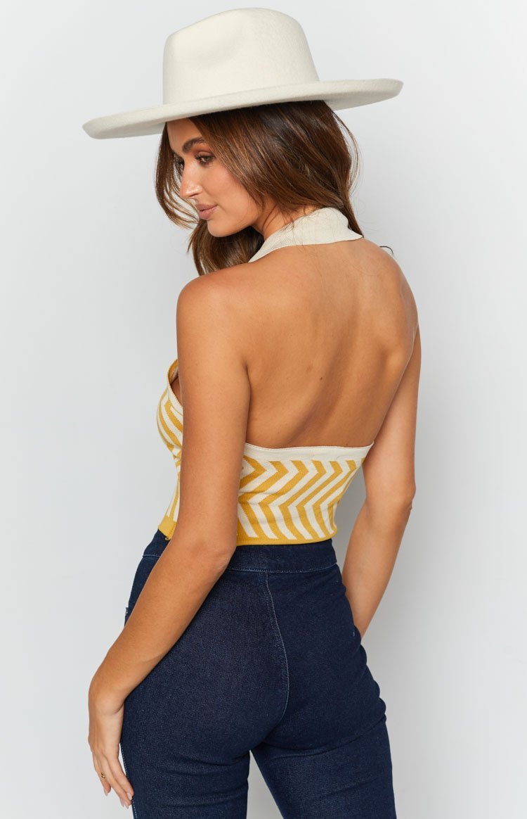 Suit Up Striped Crop Top Yellow-Vavasi.All Rights Reserved.