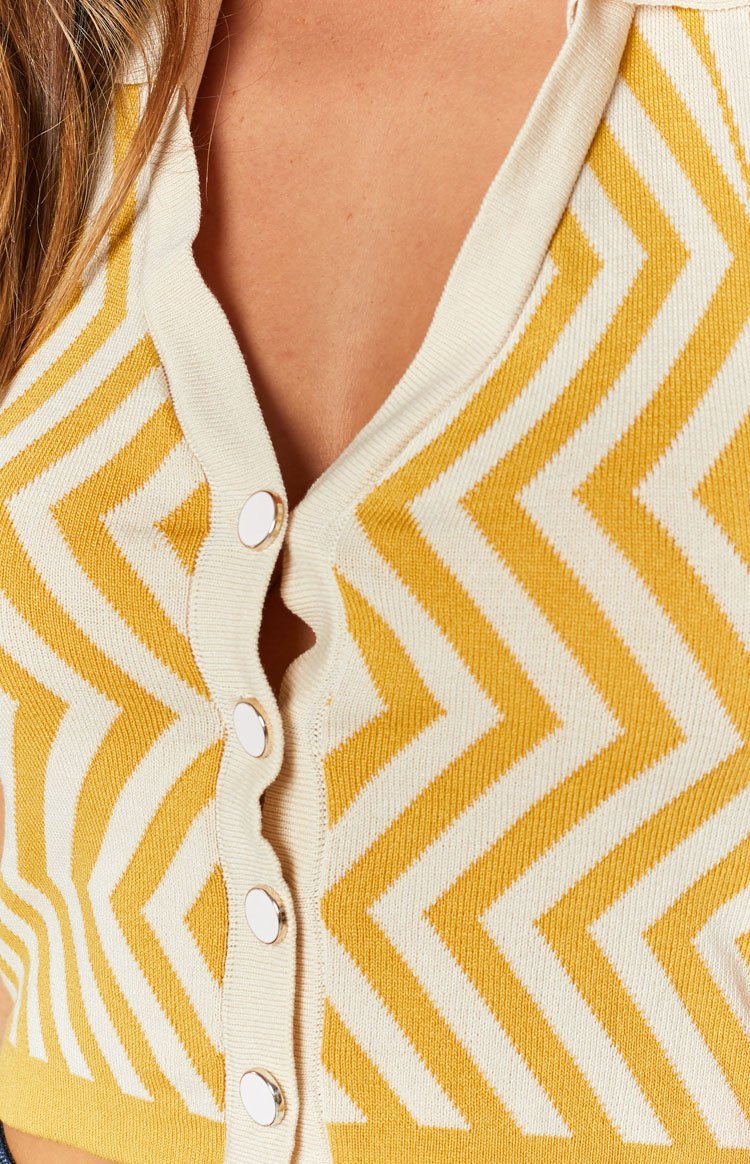 Suit Up Striped Crop Top Yellow-Vavasi.All Rights Reserved.
