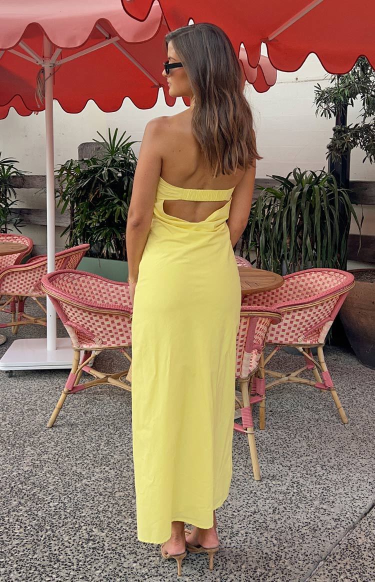 Summer Lemon Strapless Midi Dress-Vavasi.All Rights Reserved.