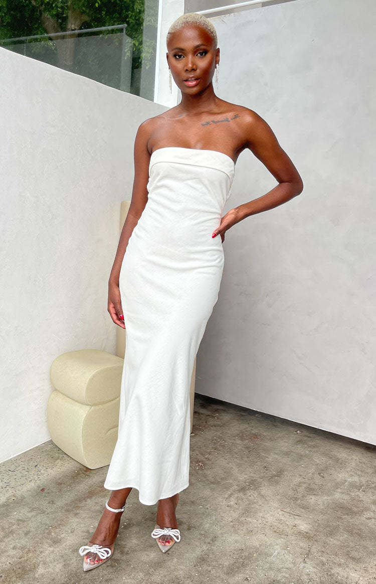 Summer Cream Midi Dress-Vavasi.All Rights Reserved.