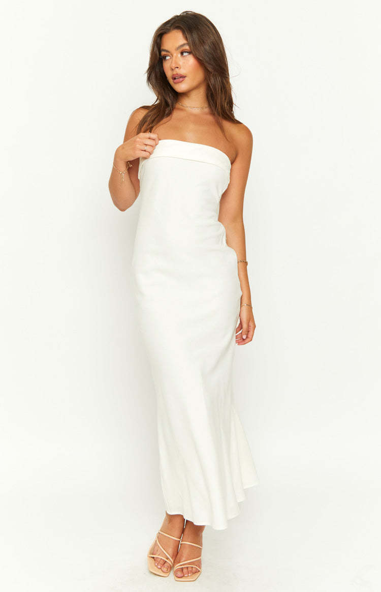 Summer Cream Midi Dress-Vavasi.All Rights Reserved.