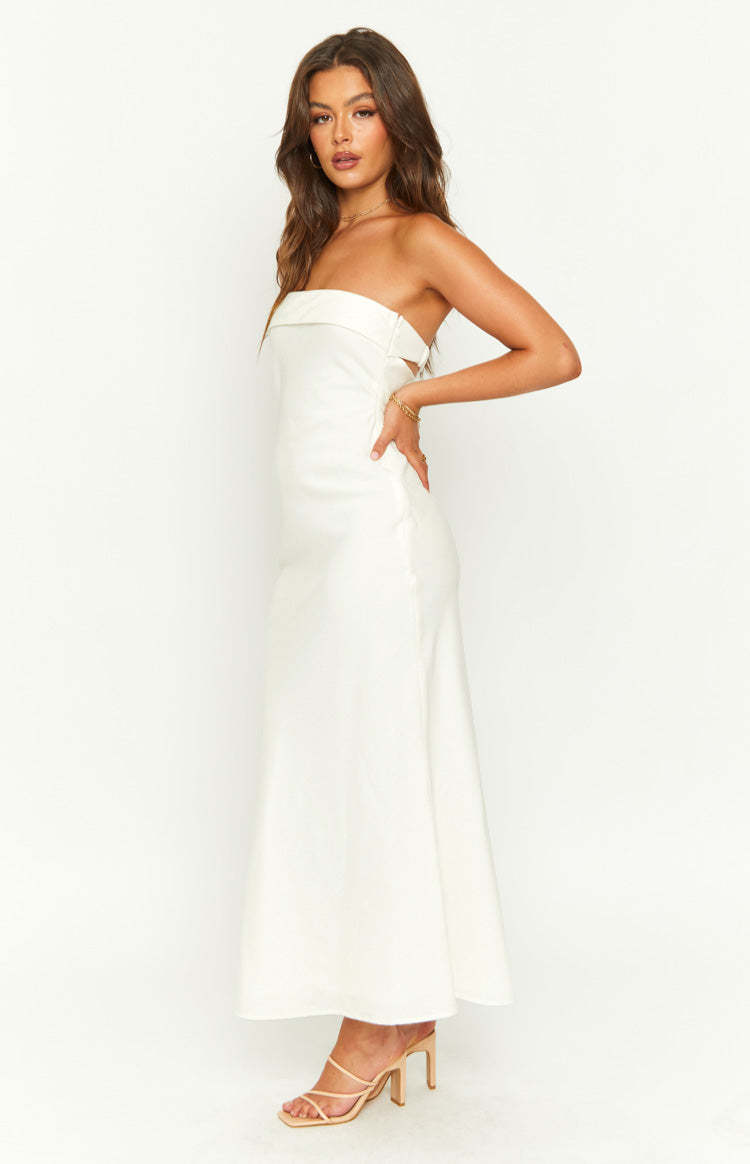 Summer Cream Midi Dress-Vavasi.All Rights Reserved.