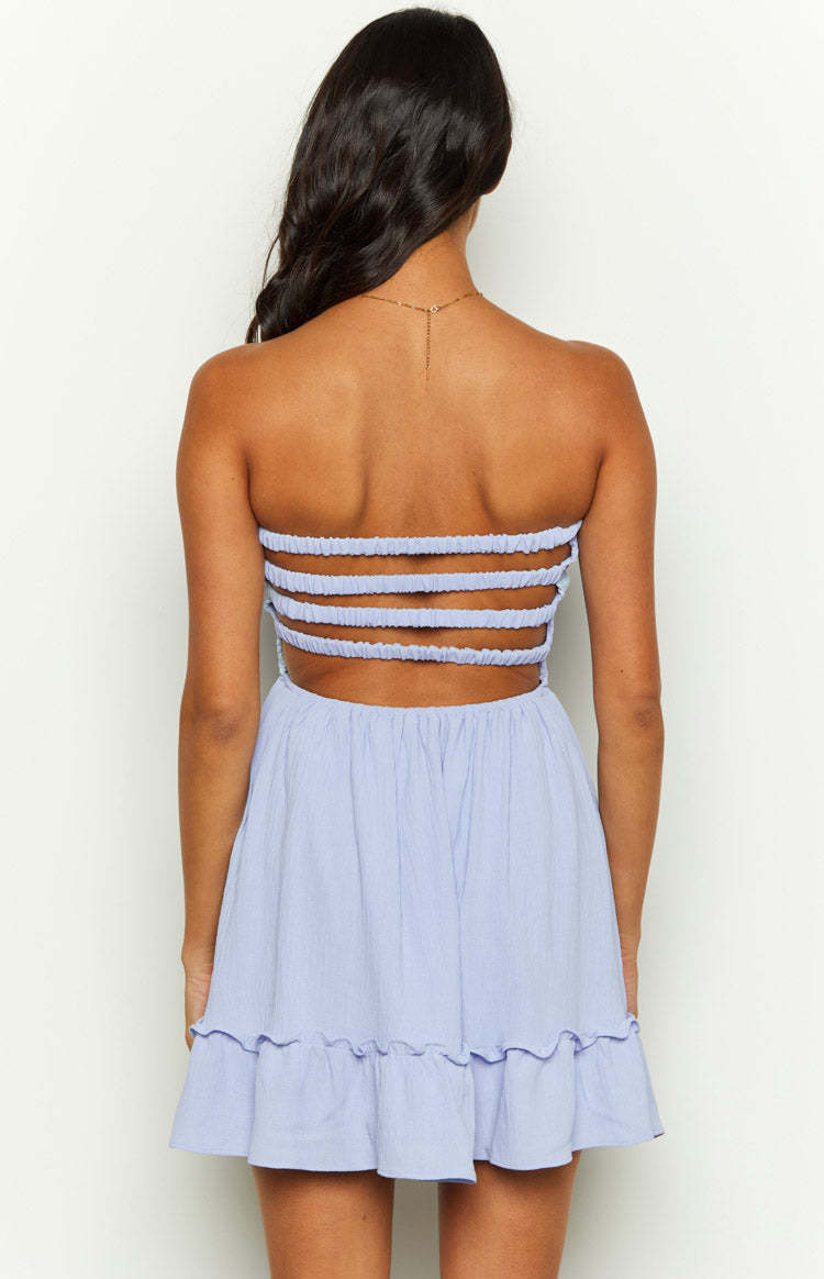 Sundazed Blue Strapless Mini Dress-Vavasi.All Rights Reserved.