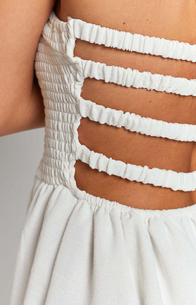 Sundazed Strap Back Dress White-Vavasi.All Rights Reserved.