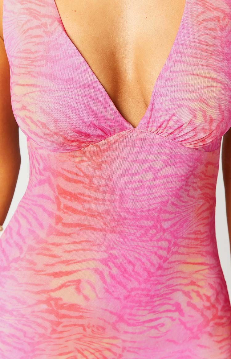 Sunflower Pink Sunset Tiger Print Maxi Dress-Vavasi.All Rights Reserved.