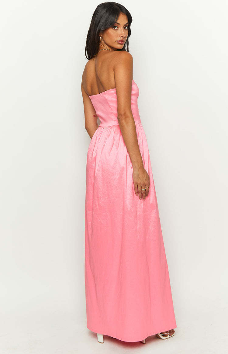 Sunnie Pink Strapless Maxi Dress-Vavasi.All Rights Reserved.
