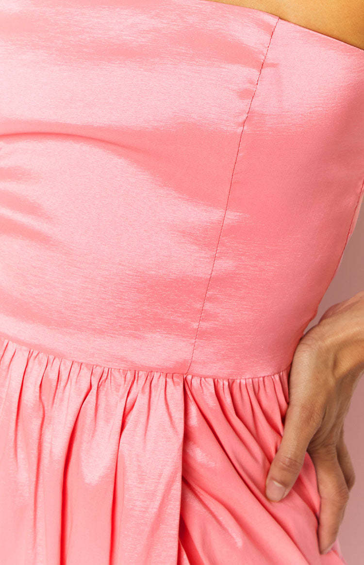 Sunnie Pink Strapless Maxi Dress-Vavasi.All Rights Reserved.