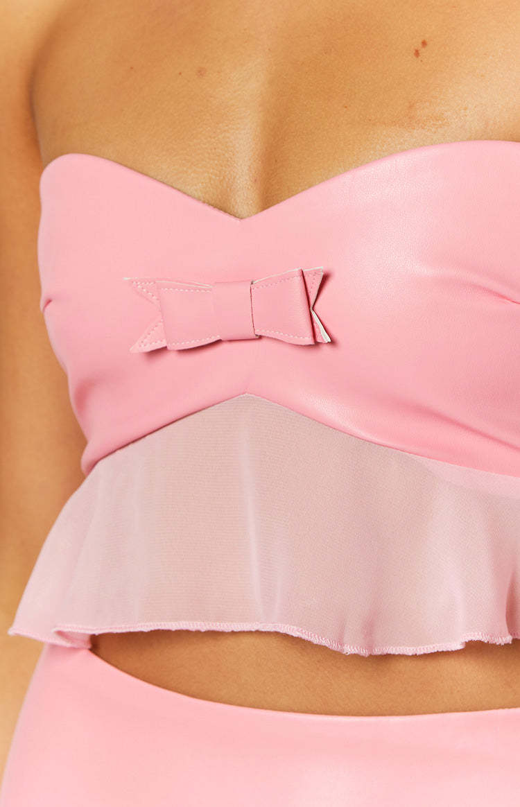 Sweetest Pink Strapless Crop Top-Vavasi.All Rights Reserved.