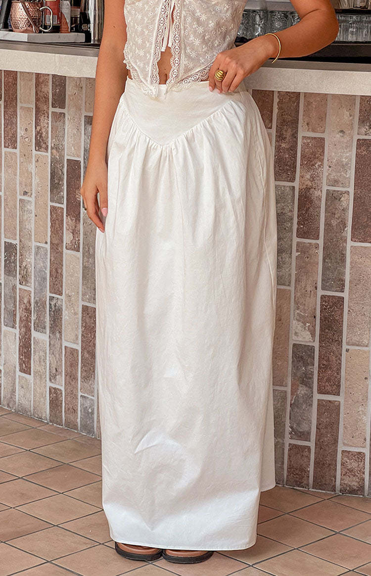 Sweetheart Swirl White Midi Skirt-Vavasi.All Rights Reserved.