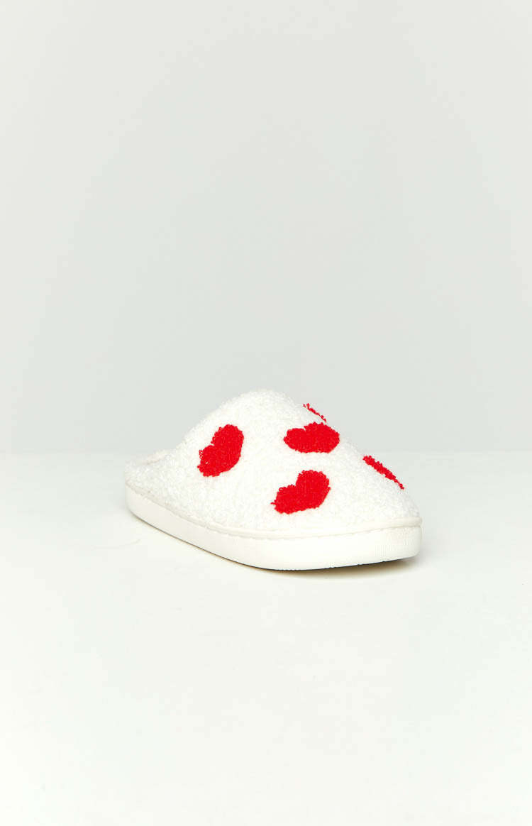 Sweetheart Sole White Love Heart Slippers-Vavasi.All Rights Reserved.