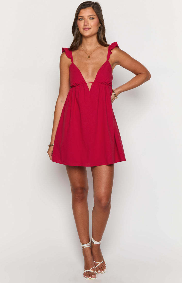 Tammie Red Mini Dress-Vavasi.All Rights Reserved.