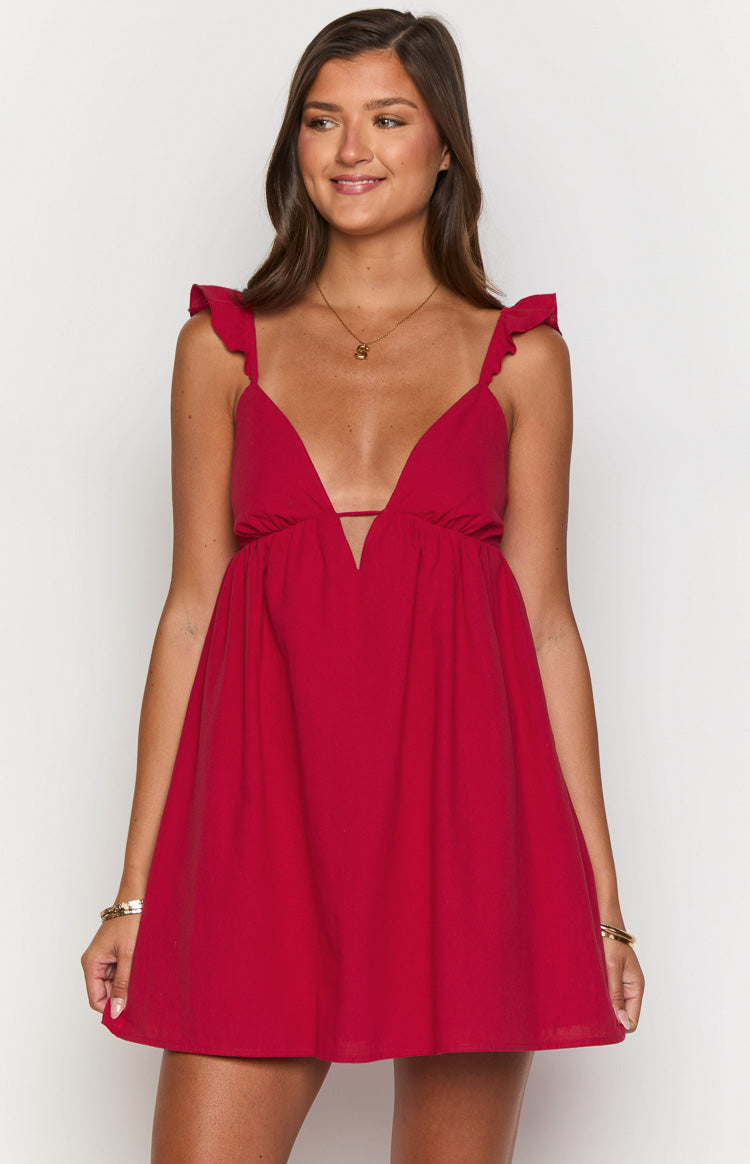 Tammie Red Mini Dress-Vavasi.All Rights Reserved.