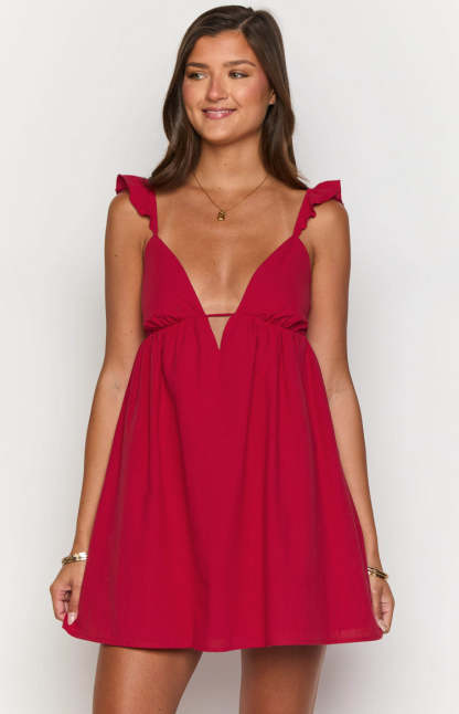 Tammie Red Mini Dress-Vavasi.All Rights Reserved.