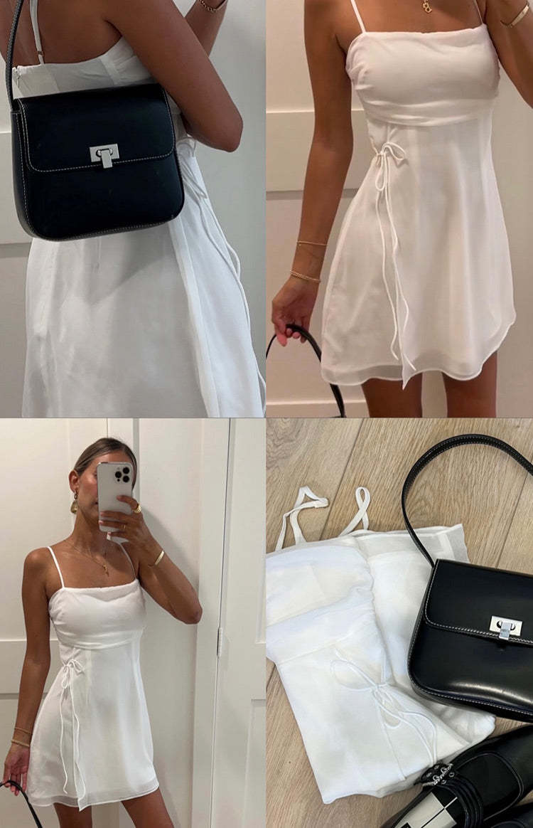 Trinin White Mini Dress-Vavasi.All Rights Reserved.