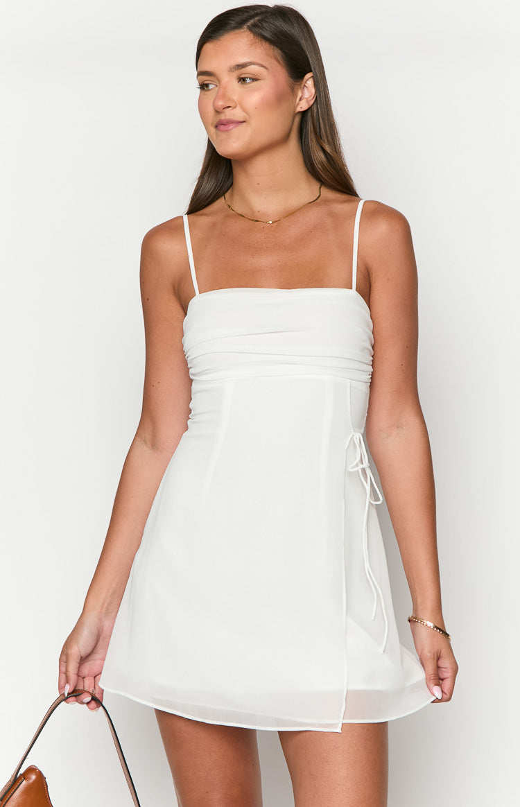 Trinin White Mini Dress-Vavasi.All Rights Reserved.