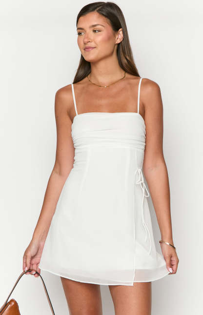 Trinin White Mini Dress-Vavasi.All Rights Reserved.
