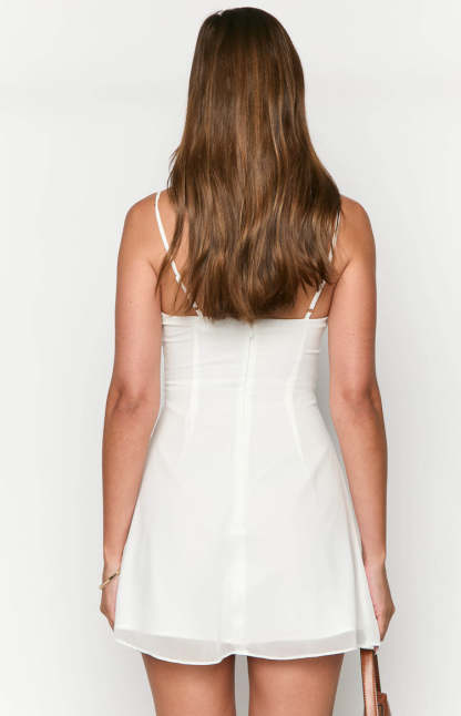 Trinin White Mini Dress-Vavasi.All Rights Reserved.