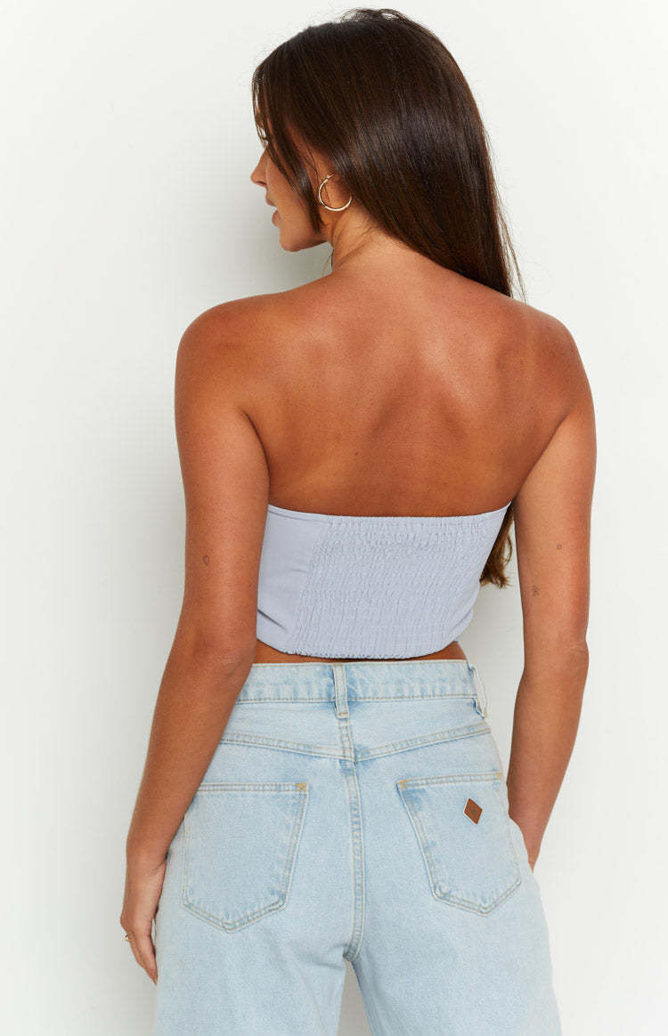Take Care Blue Crop Top-Vavasi.All Rights Reserved.