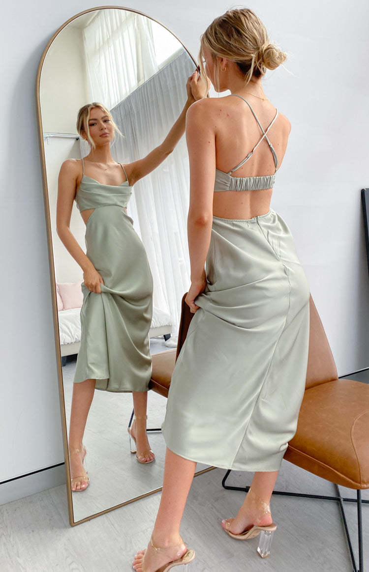 Taleah Cut Out Maxi Dress Sage-Vavasi.All Rights Reserved.