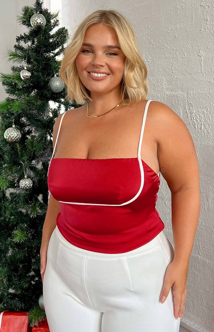 Tamra Red Low Back Top-Vavasi.All Rights Reserved.