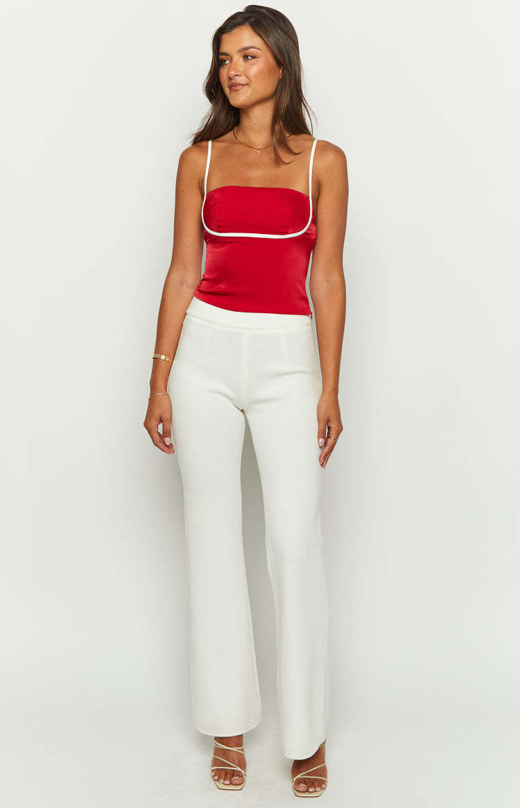Tamra Red Low Back Top-Vavasi.All Rights Reserved.