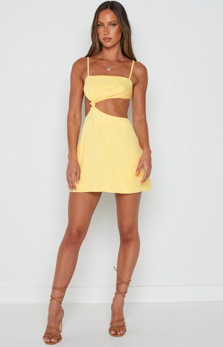 Tao Yellow Mini Dress-Vavasi.All Rights Reserved.