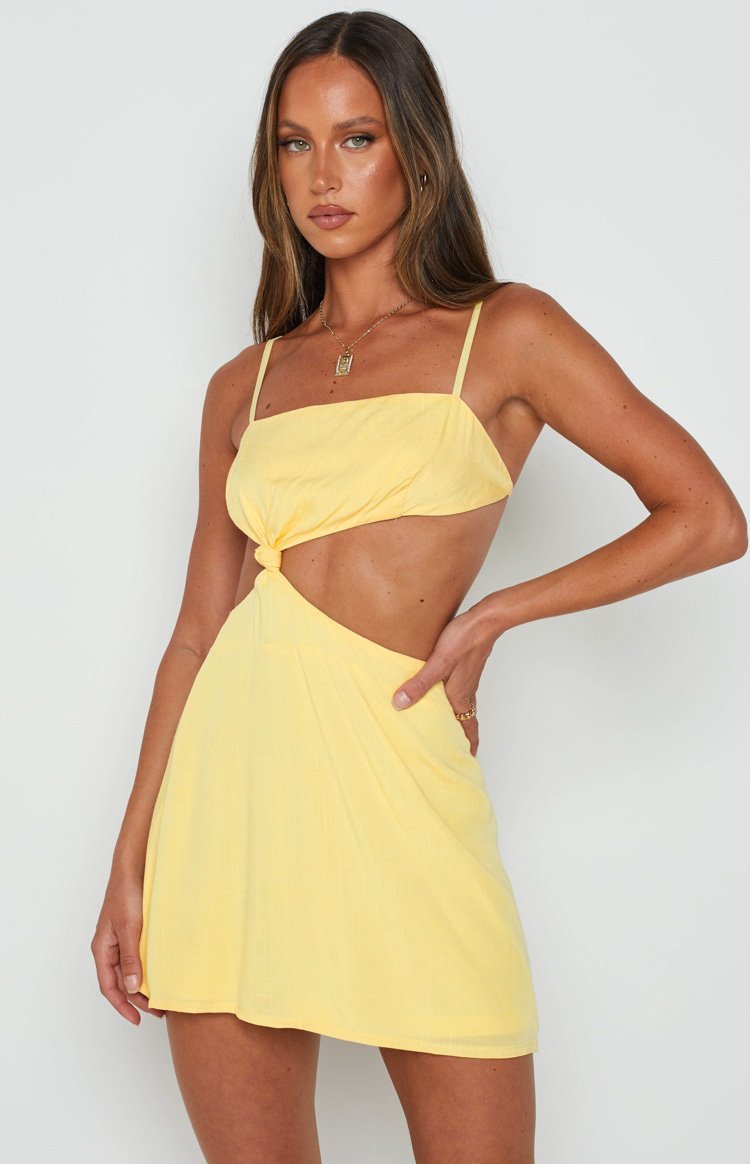 Tao Yellow Mini Dress-Vavasi.All Rights Reserved.