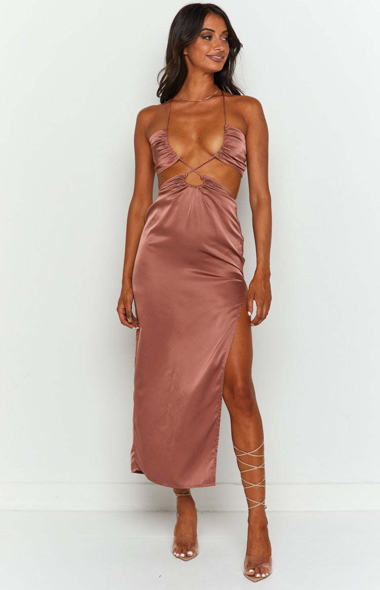 Taylor Copper Maxi Dress-Vavasi.All Rights Reserved.