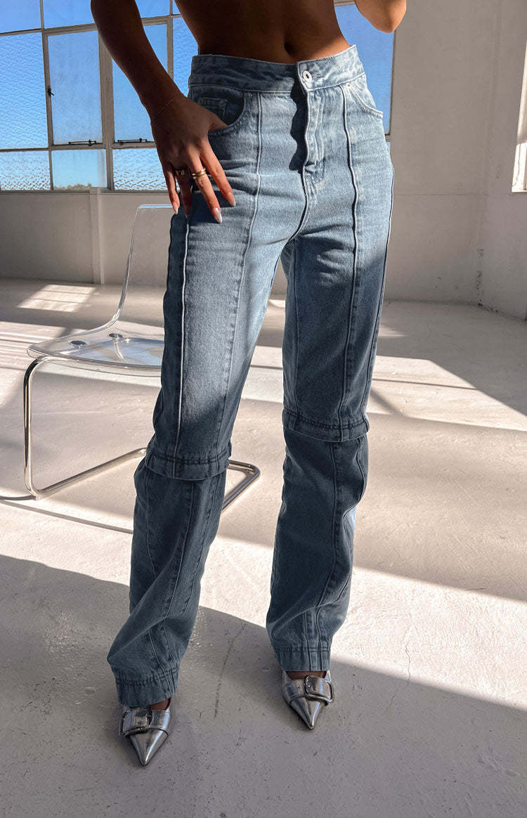 The Phoebe Mid Wash Denim Jeans to Jorts-Vavasi.All Rights Reserved.
