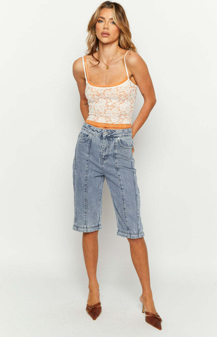 The Phoebe Mid Wash Denim Jeans to Jorts-Vavasi.All Rights Reserved.