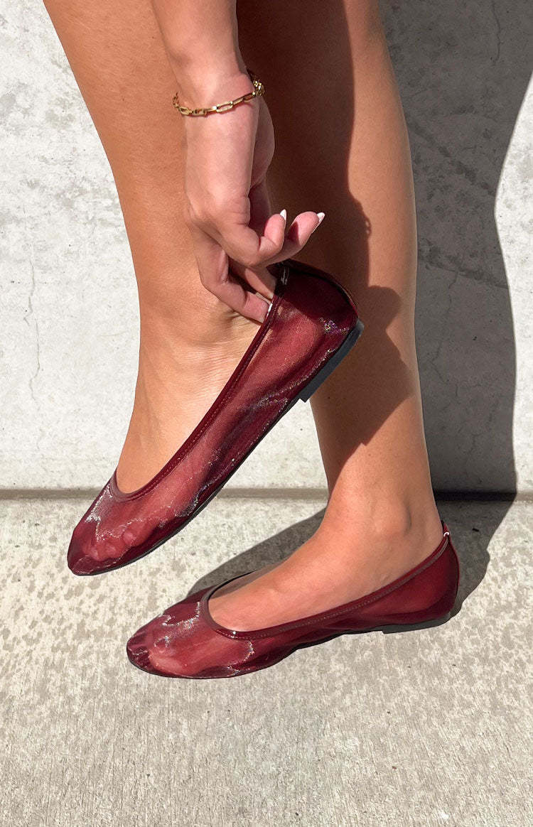 Therapy Arlo Cherry Patent PU Ballet Flats-Vavasi.All Rights Reserved.