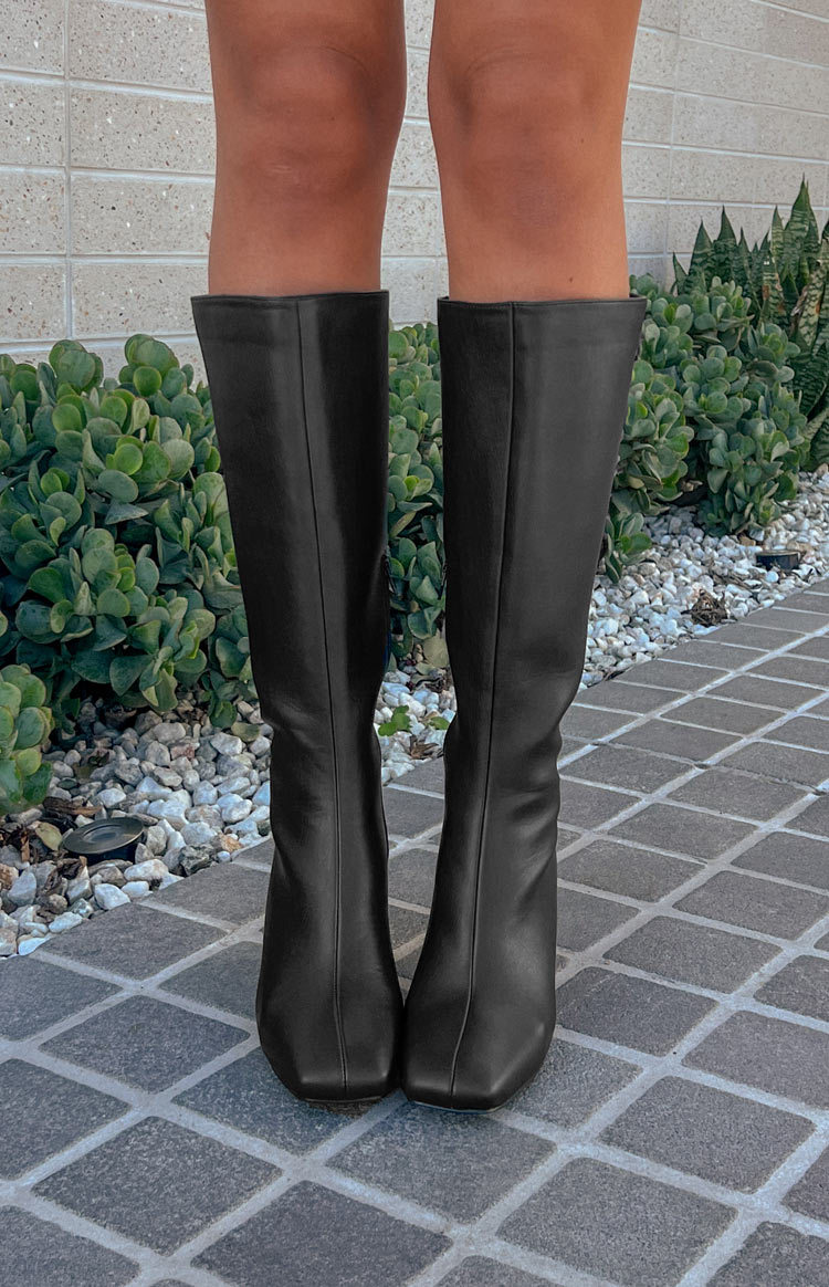 Therapy Candid Black Knee High Boots-Vavasi.All Rights Reserved.