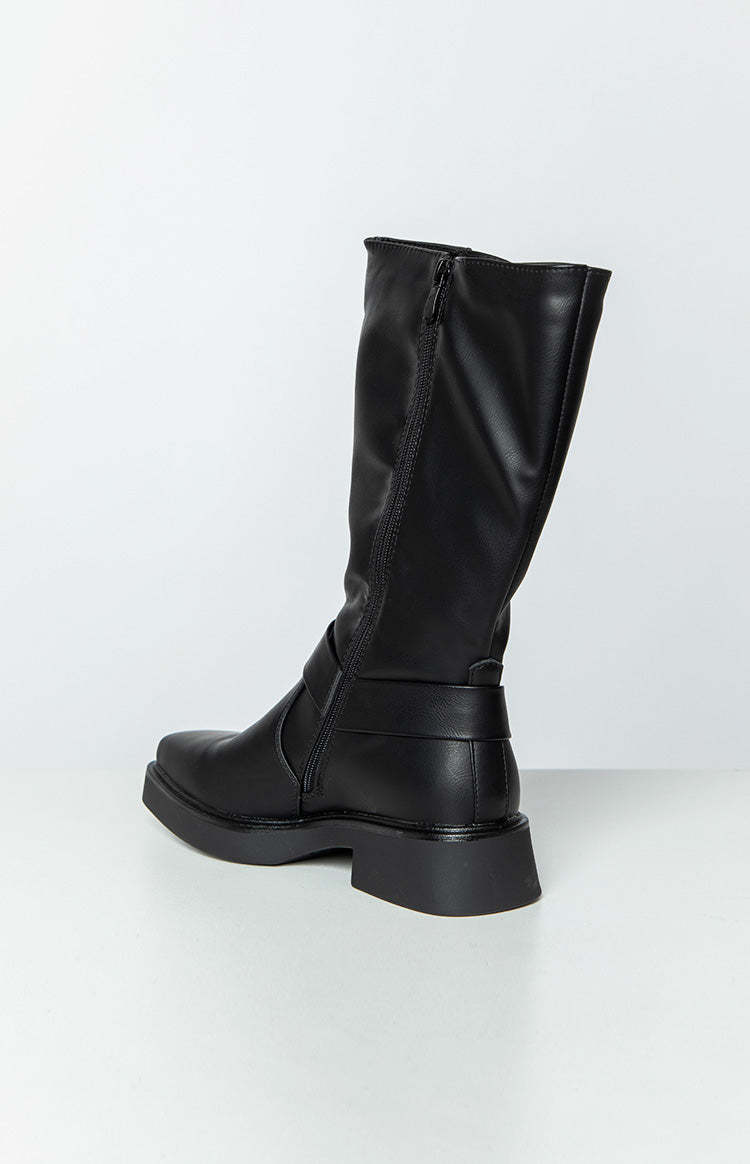 Therapy Edge Black Biker Boots-Vavasi.All Rights Reserved.