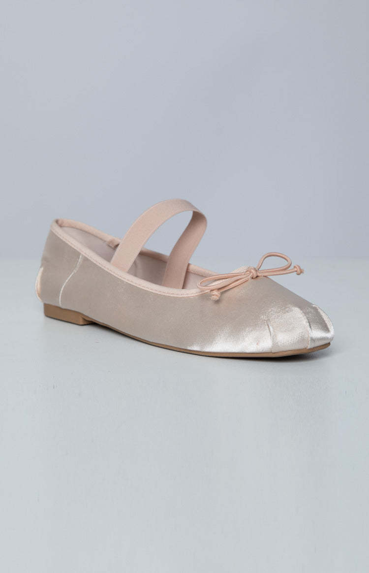 Therapy Mystic Blush Satin Ballet Flats-Vavasi.All Rights Reserved.