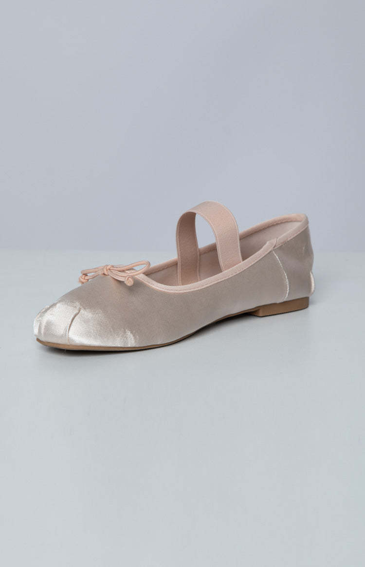 Therapy Mystic Blush Satin Ballet Flats-Vavasi.All Rights Reserved.