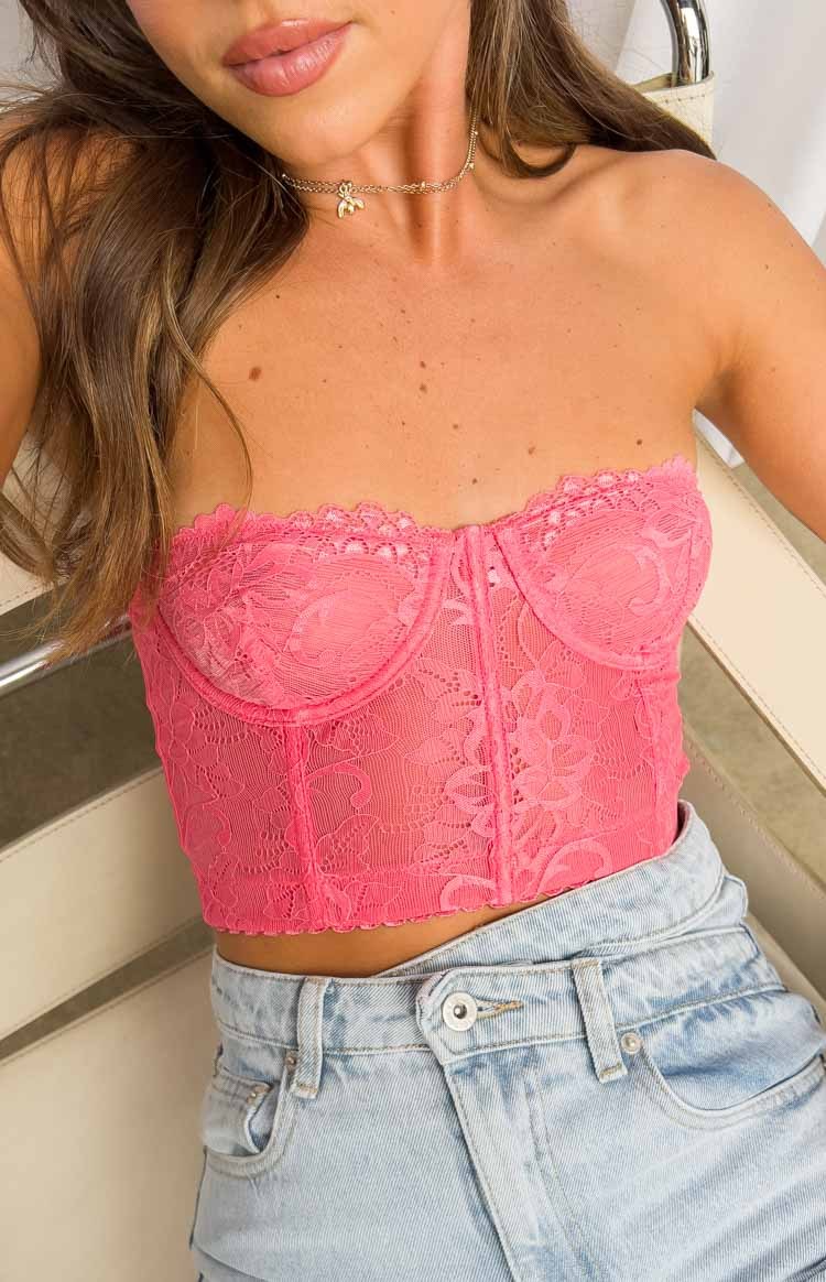 Tiarna Pink Lace Corset Top-Vavasi.All Rights Reserved.