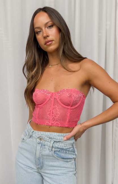 Tiarna Pink Lace Corset Top-Vavasi.All Rights Reserved.