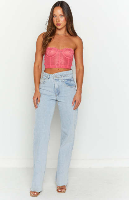 Tiarna Pink Lace Corset Top-Vavasi.All Rights Reserved.
