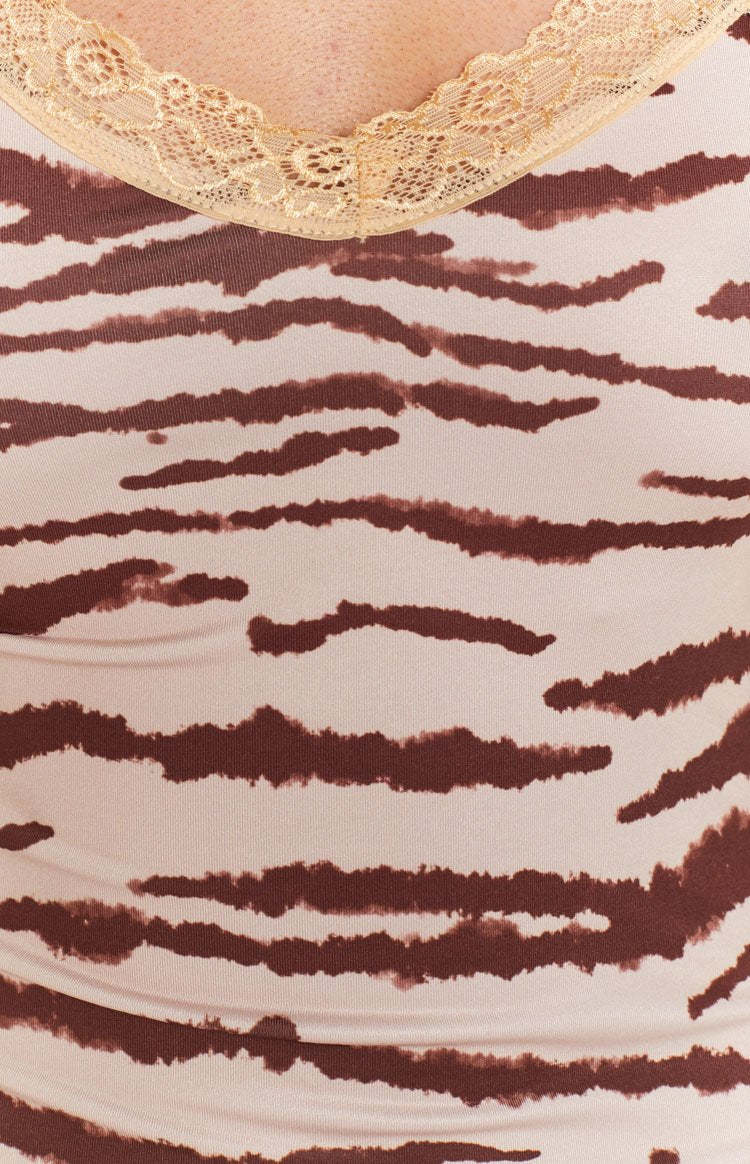 Nalah Animal Print Mini Dress Cream-Vavasi.All Rights Reserved.