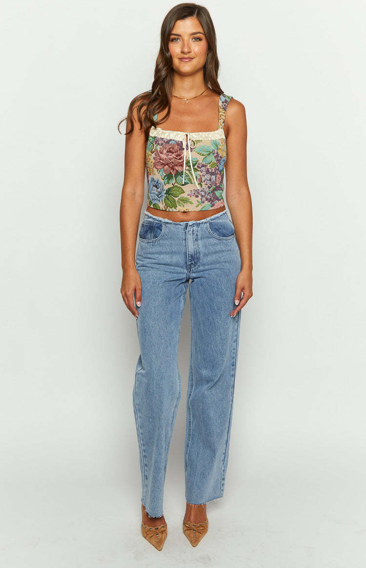 Till Forever Floral Tapestry Top-Vavasi.All Rights Reserved.