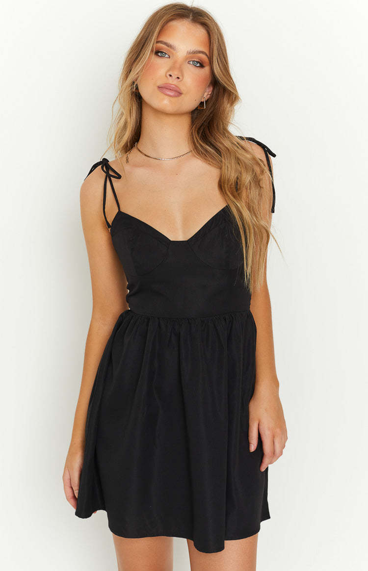 Tisha Black Mini Dress-Vavasi.All Rights Reserved.