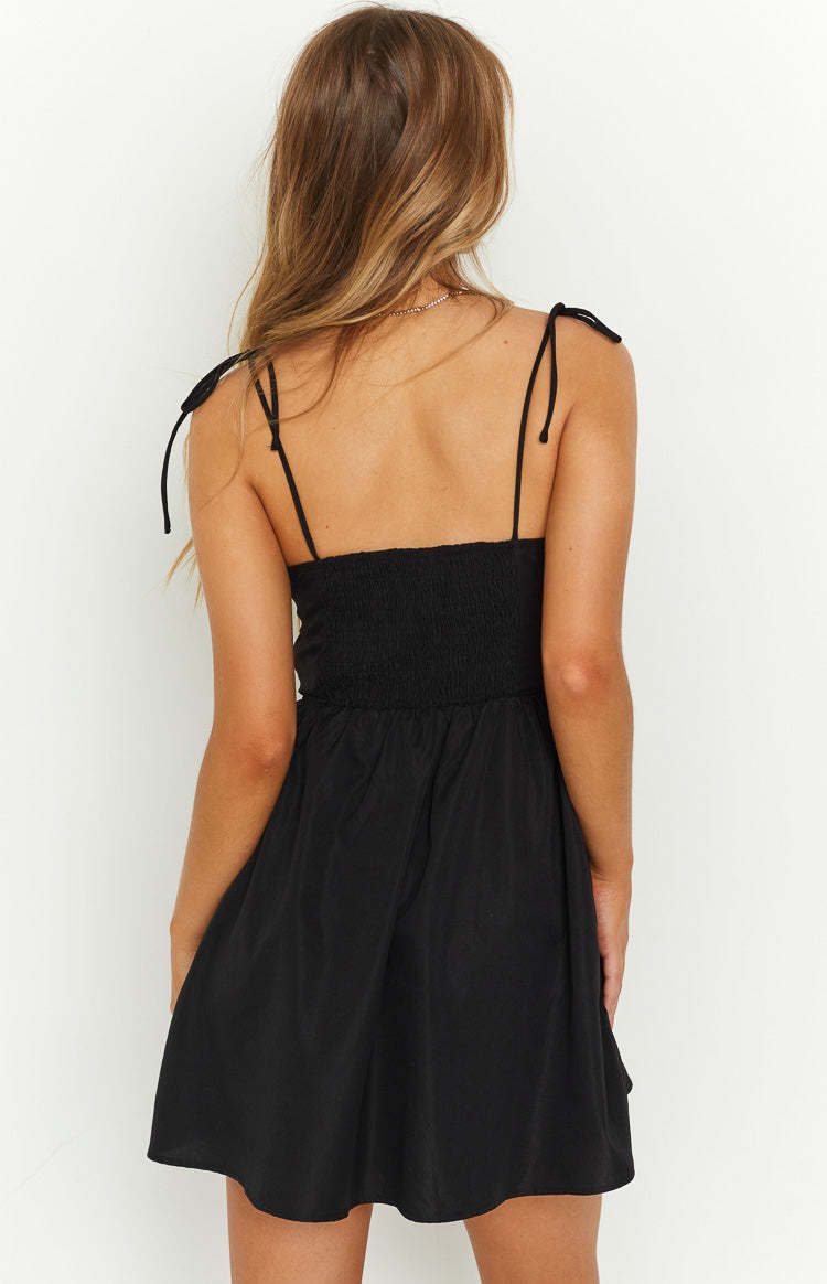 Tisha Black Mini Dress-Vavasi.All Rights Reserved.