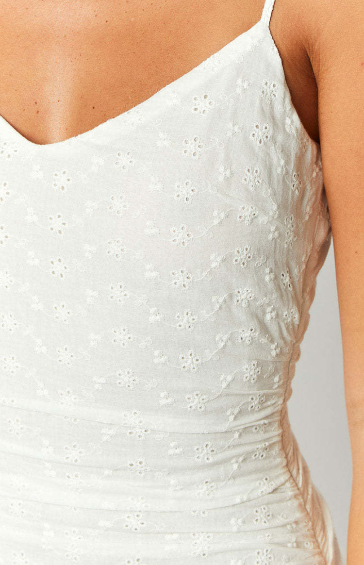 Tonnie White Embroidery Mini Dress-Vavasi.All Rights Reserved.