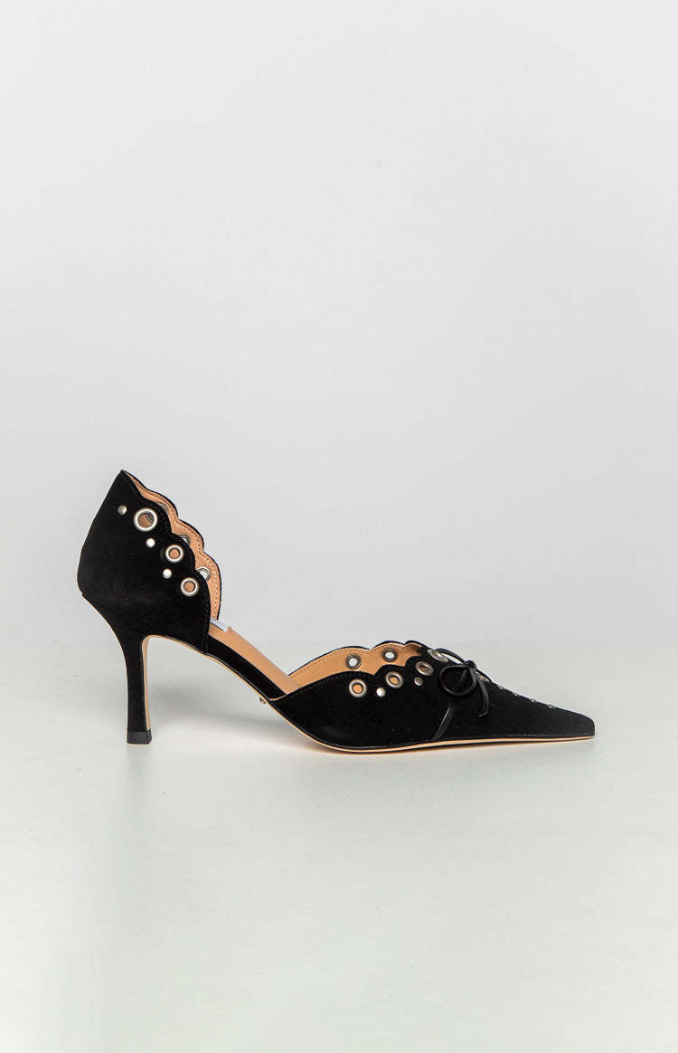 Tony Bianco Safari Black Suede Heels-Vavasi.All Rights Reserved.