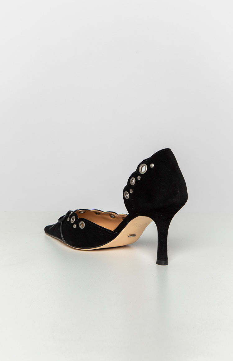 Tony Bianco Safari Black Suede Heels-Vavasi.All Rights Reserved.