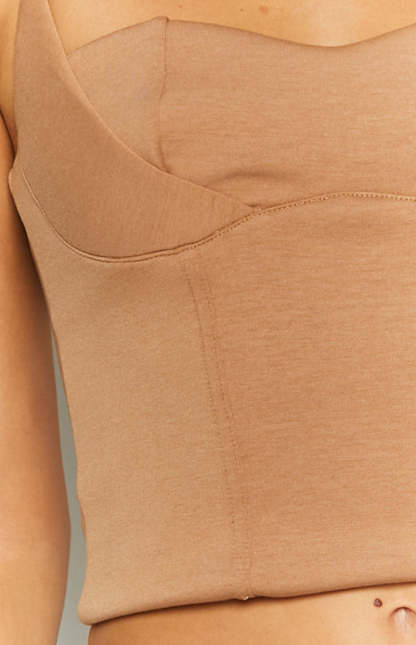 Too Good Brown Corset Top-Vavasi.All Rights Reserved.