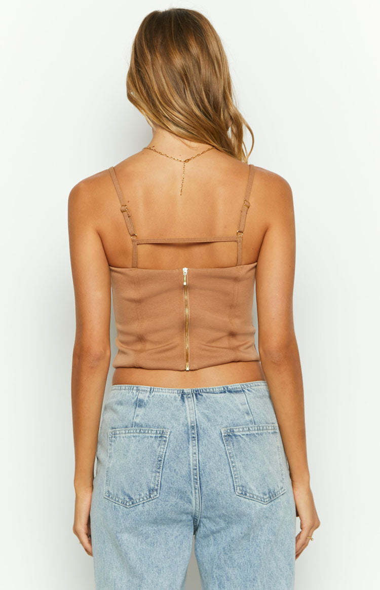 Too Good Brown Corset Top-Vavasi.All Rights Reserved.