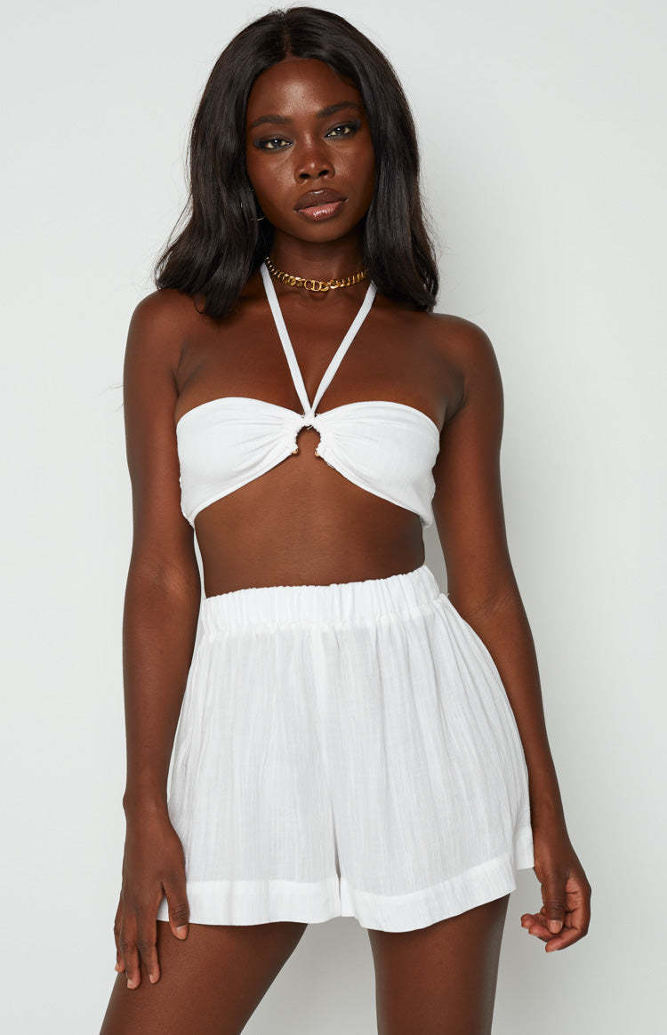Treasure White Crop Top-Vavasi.All Rights Reserved.