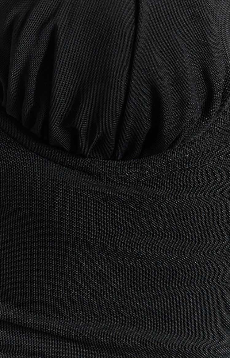 Long Island Black Midi Mesh Dress-Vavasi.All Rights Reserved.