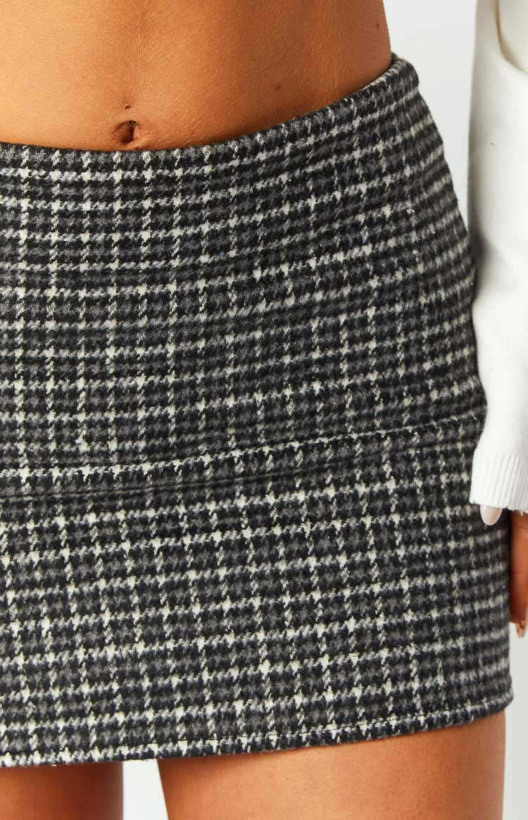 Twilight Grey Plaid Mini Skirt-Vavasi.All Rights Reserved.